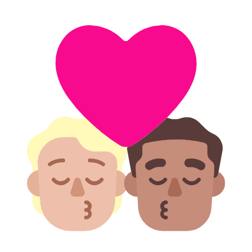 🧑🏼‍❤️‍💋‍👨🏽 Emoji sich küssendes Paar: Person, Mannn, mittelhelle Hautfarbe, mittlere Hautfarbe Microsoft Windows 11 23H2.