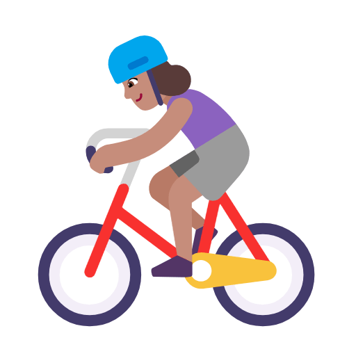 Émoji 🚴🏽‍♀️ Cycliste Femme : Peau Légèrement Mate sur Microsoft Windows 11 23H2.