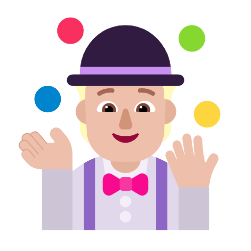 Emoji 🤹🏼 Persona Che Fa Giocoleria: Carnagione Abbastanza Chiara su Microsoft Windows 11 23H2.