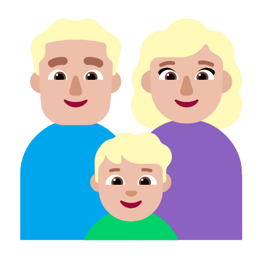 👨🏼‍👩🏼‍👦🏼 Emoji Familia - Hombre, Mujer, Niño: Tono De Piel Claro Medio en Microsoft Windows 11 23H2.