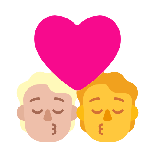 Emoji 🧑🏼‍❤️‍💋‍🧑 Bacio Tra Coppia: persona, persona, Carnagione Abbastanza Chiara, Nessun tono della pelle su Microsoft Windows 11 23H2.