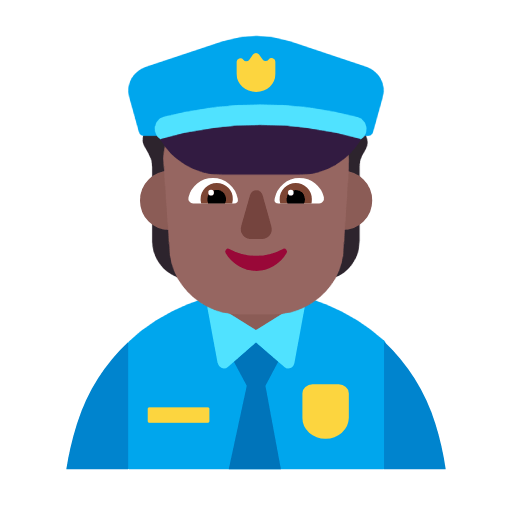 👮🏾 Emoji Policial: Pele Morena Escura na Microsoft Windows 11 23H2.