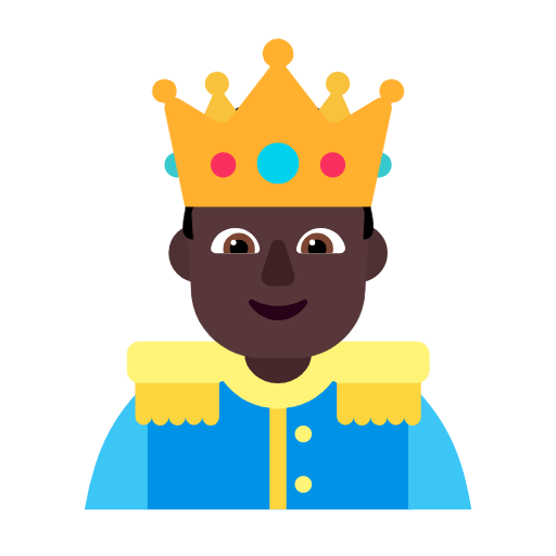 🤴🏿 Emoji Príncipe: Pele Escura na Microsoft Windows 11 23H2.