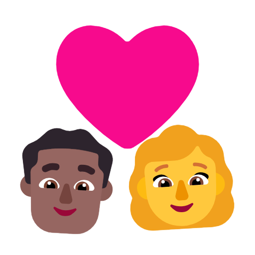 👨🏾‍❤️‍👩 Emoji Pareja Enamorada - Hombre: Tono De Piel Oscuro Medio, Mujer en Microsoft Windows 11 23H2.