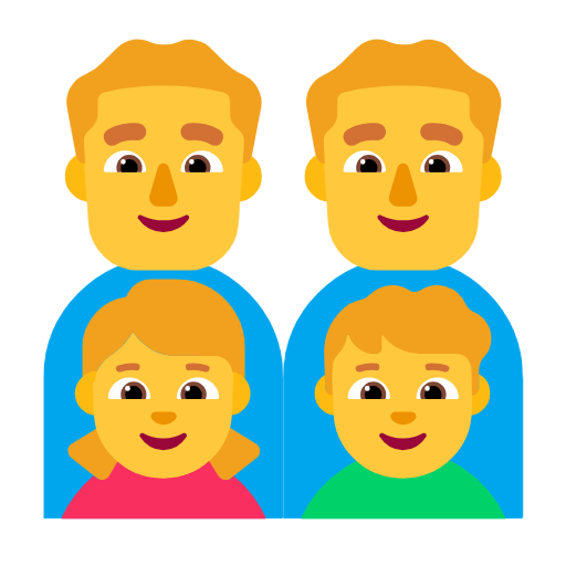 Emoji 👨‍👨‍👧‍👦 Famiglia: Uomo, Uomo, Bambina E Bambino su Microsoft Windows 11 23H2.