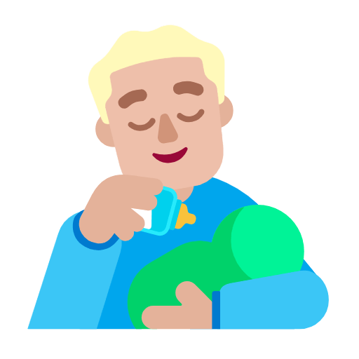 Emoji 👨🏼‍🍼 Uomo Che Allatta: Carnagione Abbastanza Chiara su Microsoft Windows 11 23H2.