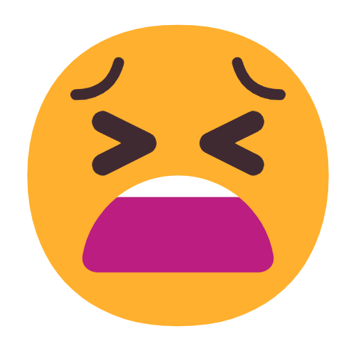 😫 Emoji müdes Gesicht Microsoft Windows 11 23H2.