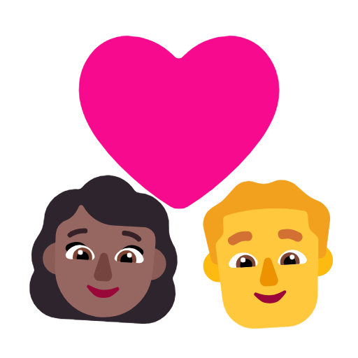 Emoji 👩🏾‍❤️‍👨 Coppia Con Cuore - Donna: Carnagione Abbastanza Scura, Hombre su Microsoft Windows 11 23H2.