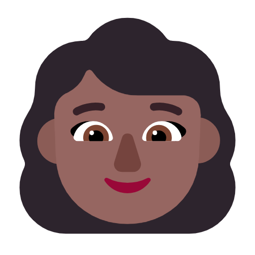 👩🏾 Emoji Frau: mitteldunkle Hautfarbe Microsoft Windows 11 23H2.