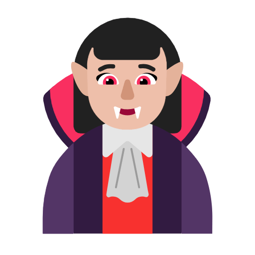 Emoji 🧛🏼‍♀️ Vampira: Carnagione Abbastanza Chiara su Microsoft Windows 11 23H2.