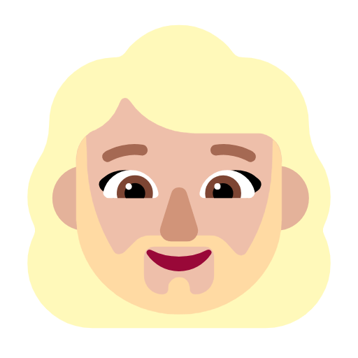 🧔🏼‍♀️ Emoji Mujer Con Barba Tono De Piel Claro Medio en Microsoft Windows 11 23H2.