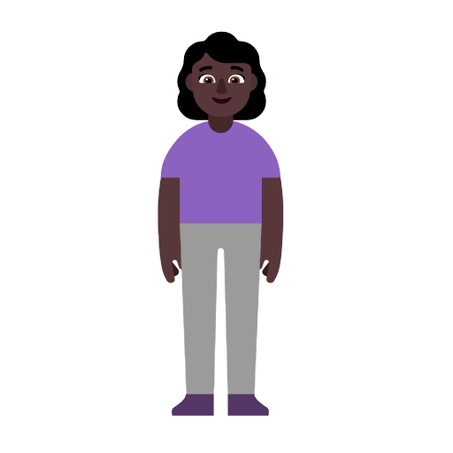 🧍🏿‍♀️ Emoji stehende Frau: dunkle Hautfarbe Microsoft Windows 11 23H2.