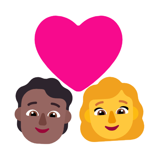 Emoji 🧑🏾‍❤️‍👩 Coppia Con Cuore: persona, Donna, Carnagione Abbastanza Scura, Nessun tono della pelle su Microsoft Windows 11 23H2.