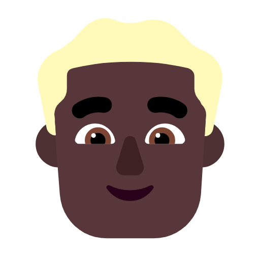 👱🏿‍♂️ Emoji Mann: dunkle Hautfarbe, blond Microsoft Windows 11 23H2.