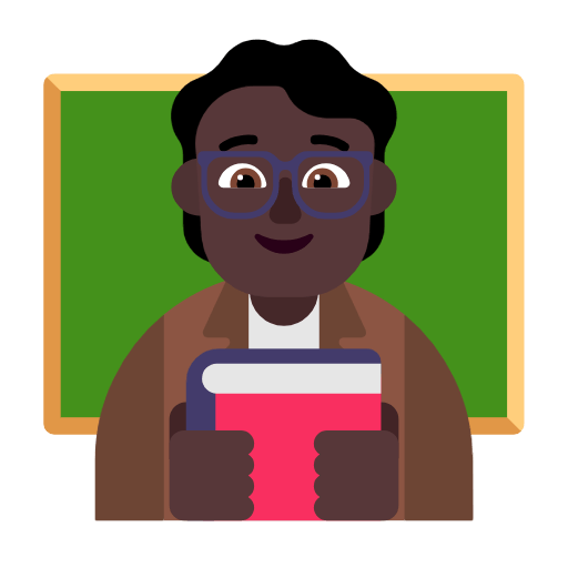 🧑🏿‍🏫 Emoji Lehrer(in): dunkle Hautfarbe Microsoft Windows 11 23H2.