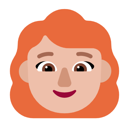 Emoji 👩🏼‍🦰 Donna: Carnagione Abbastanza Chiara E Capelli Rossi su Microsoft Windows 11 23H2.