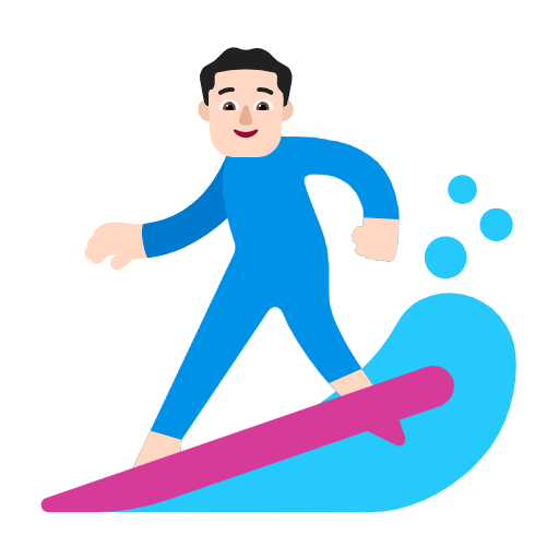 Emoji 🏄🏻‍♂️ Surfista Uomo: Carnagione Chiara su Microsoft Windows 11 23H2.