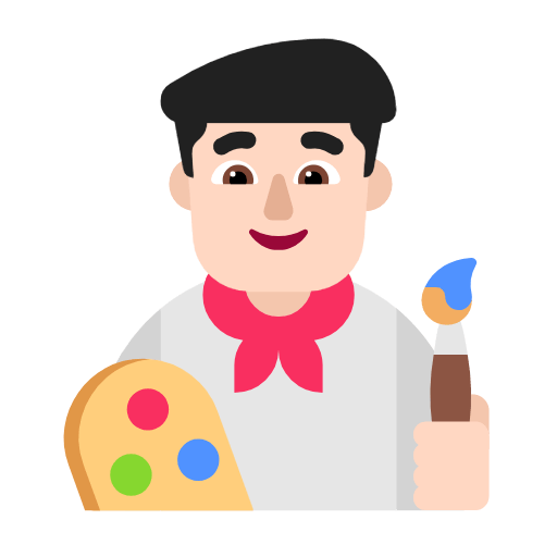 Emoji 👨🏻‍🎨 Artista Uomo: Carnagione Chiara su Microsoft Windows 11 23H2.