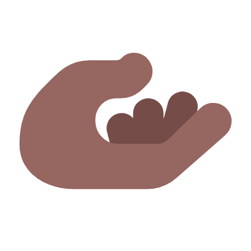 🫴🏾 Emoji Palma Para Cima Mão: Pele Morena Escura na Microsoft Windows 11 23H2.