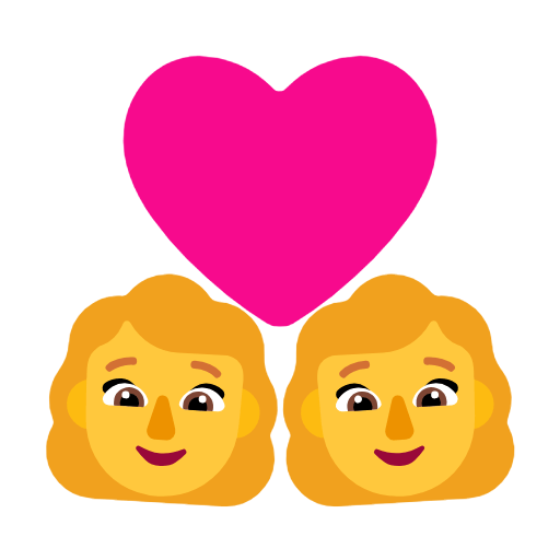 👩‍❤️‍👩 Emoji Casal Apaixonado: Mulher E Mulher na Microsoft Windows 11 23H2.
