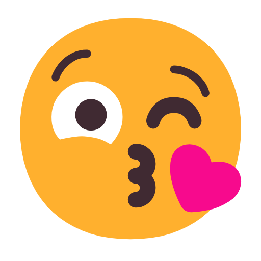Emoji 😘 Faccina Che Manda Un Bacio su Microsoft Windows 11 23H2.
