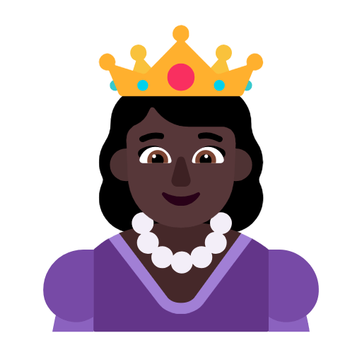 Emoji 👸🏿 Principessa: Carnagione Scura su Microsoft Windows 11 23H2.