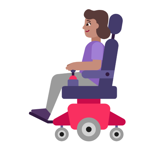 👩🏽‍🦼 Emoji Frau in elektrischem Rollstuhl: mittlere Hautfarbe Microsoft Windows 11 23H2.