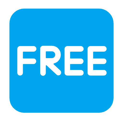 🆓 Emoji Wort „Free“ in blauem Quadrat Microsoft Windows 11 23H2.