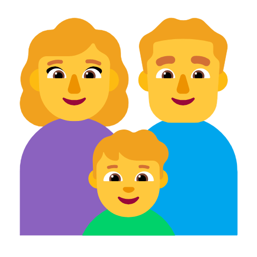 Emoji 👩‍👨‍👦 Famiglia: Donna, Uomo, Bambino su Microsoft Windows 11 23H2.