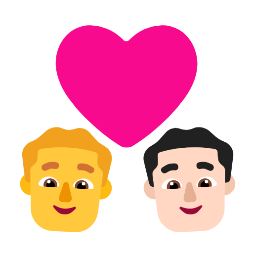 Emoji 👨‍❤️‍👨🏻 Coppia Con Cuore - Uomo, Uomo: Carnagione Chiara su Microsoft Windows 11 23H2.