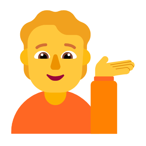 💁 Emoji Persona De Mostrador De Información en Microsoft Windows 11 23H2.