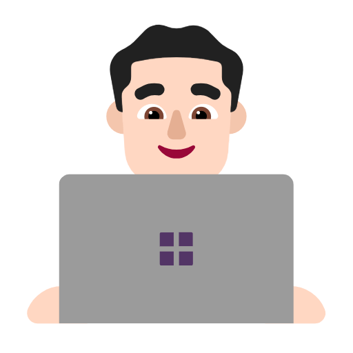 👨🏻‍💻 Emoji Tecnólogo: Tono De Piel Claro en Microsoft Windows 11 23H2.