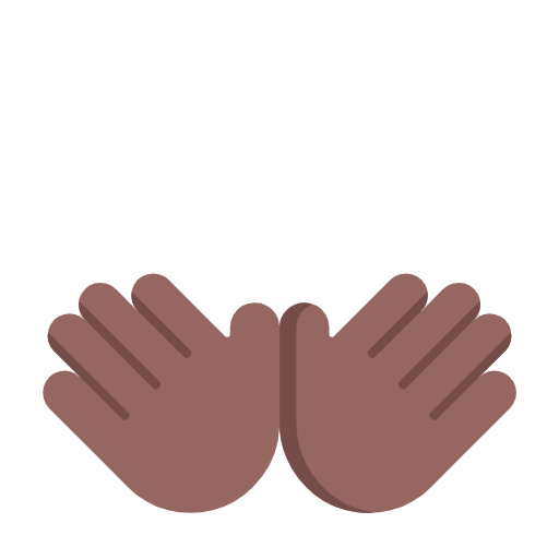 👐🏾 Emoji Mãos Abertas: Pele Morena Escura na Microsoft Windows 11 23H2.