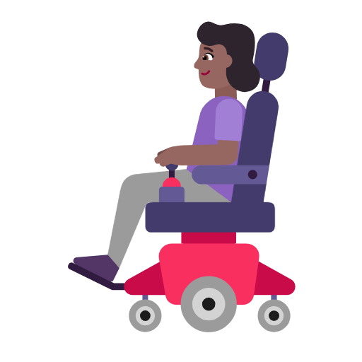 👩🏾‍🦼 Emoji Mulher Em Cadeira De Rodas Motorizada: Pele Morena Escura na Microsoft Windows 11 23H2.