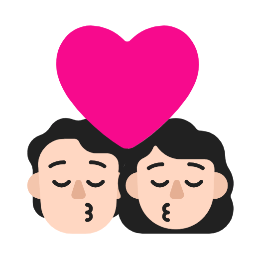 Emoji 🧑🏻‍❤️‍💋‍👩🏻 Bacio Tra Coppia: persona, Donna, Carnagione Chiara su Microsoft Windows 11 23H2.