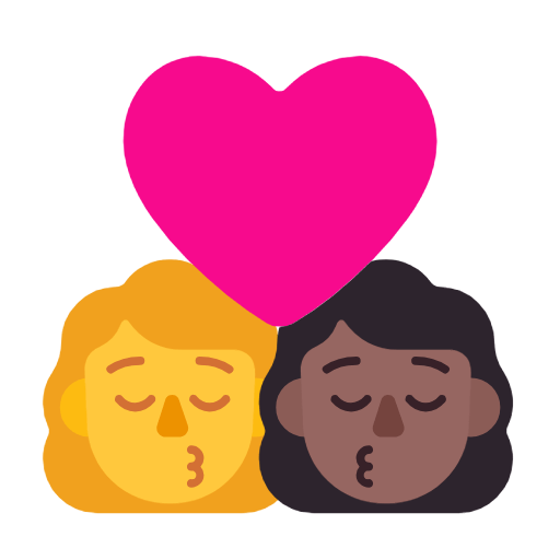 Emoji 👩‍❤️‍💋‍👩🏾 Bacio Tra Coppia - Donna: Carnagione Abbastanza Scura, Donna su Microsoft Windows 11 23H2.
