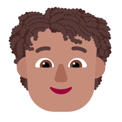 🧑🏽‍🦱 Emoji Pessoa: Pele Morena E Cabelo Cacheado na Microsoft Windows 11 23H2.