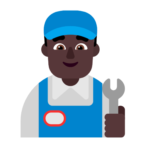 👨🏿‍🔧 Emoji Mechaniker: dunkle Hautfarbe Microsoft Windows 11 23H2.