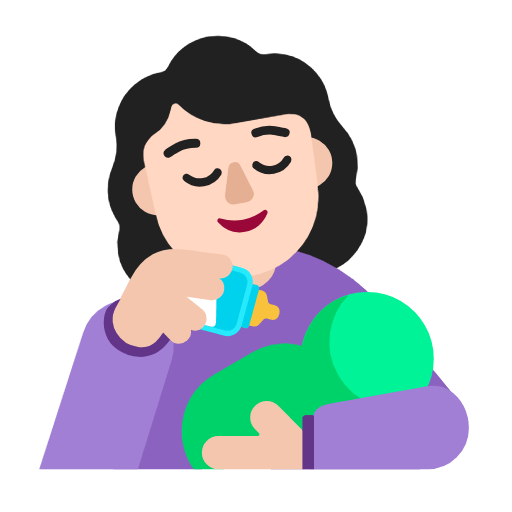Emoji 👩🏻‍🍼 Donna Che Allatta: Carnagione Chiara su Microsoft Windows 11 23H2.