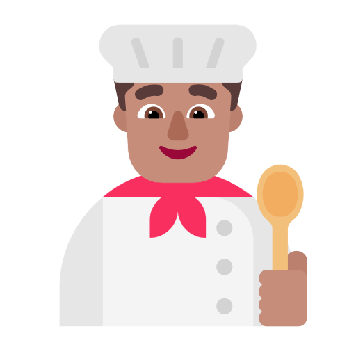 Émoji 👨🏽‍🍳 Cuisinier : Peau Légèrement Mate sur Microsoft Windows 11 23H2.