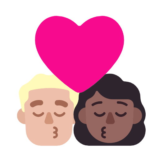 👨🏼‍❤️‍💋‍👩🏾 Emoji sich küssendes Paar - Mann: mittelhelle Hautfarbe, Frau: mitteldunkle Hautfarbe Microsoft Windows 11 23H2.