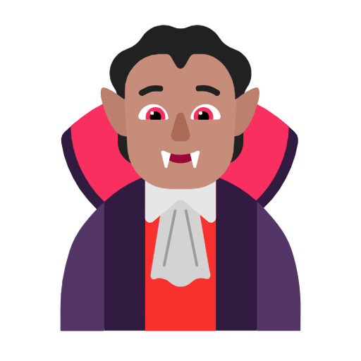 Emoji 🧛🏽 Vampiro: Carnagione Olivastra su Microsoft Windows 11 23H2.