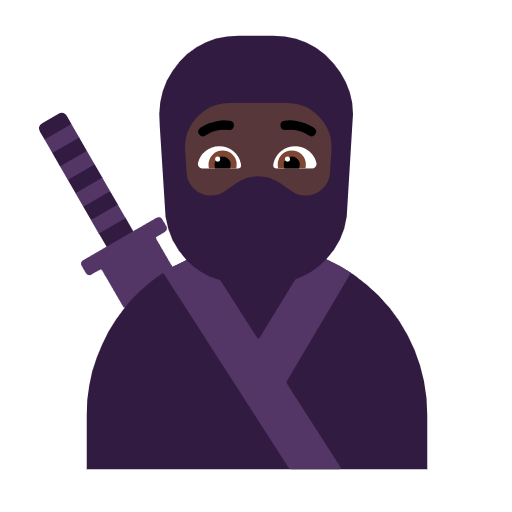 Emoji 🥷🏿 Ninja: Carnagione Scura su Microsoft Windows 11 23H2.