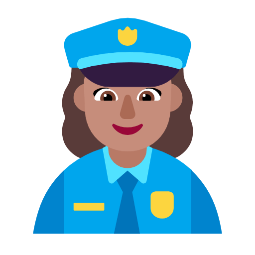 👮🏽‍♀️ Emoji Polizistin: mittlere Hautfarbe Microsoft Windows 11 23H2.