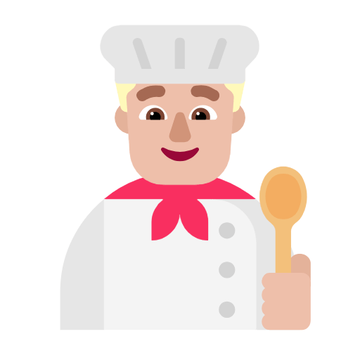 Emoji 👨🏼‍🍳 Cuoco: Carnagione Abbastanza Chiara su Microsoft Windows 11 23H2.