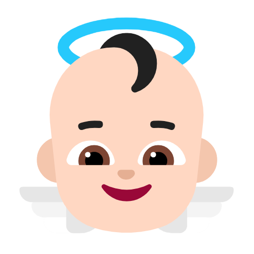 👼🏻 Emoji Bebé ángel: Tono De Piel Claro en Microsoft Windows 11 23H2.