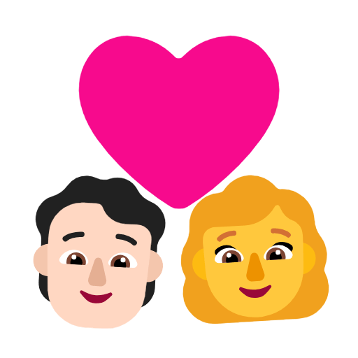 🧑🏻‍❤️‍👩 Emoji Pareja Enamorada: Persona, Mujer, Tono De Piel Claro, Sin tono de piel en Microsoft Windows 11 23H2.