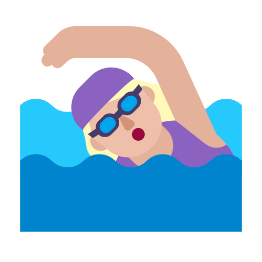 Emoji 🏊🏼‍♀️ Nuotatrice: Carnagione Abbastanza Chiara su Microsoft Windows 11 23H2.