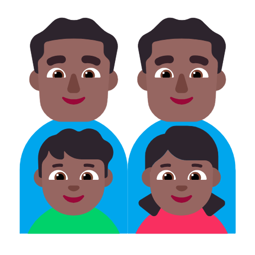 👨🏾‍👨🏾‍👦🏾‍👧🏾 Emoji Familie - Mann, Mann, Junge, Mädchen: mitteldunkle Hautfarbe Microsoft Windows 11 23H2.
