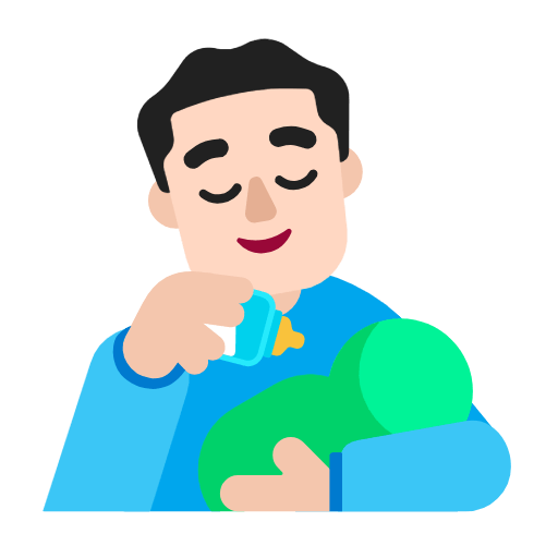 👨🏻‍🍼 Emoji Hombre Que Alimenta Al Bebé: Tono De Piel Claro en Microsoft Windows 11 23H2.